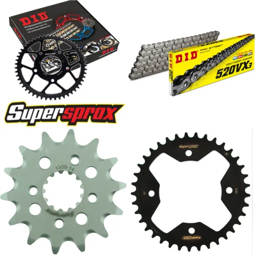 Kettensatz Stahl für: POLARIS Predator 500 03-04 14-37-094 DID520VX3 Clip
