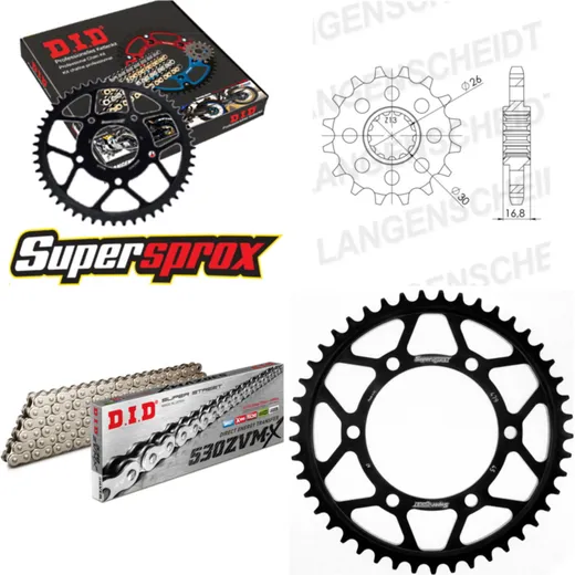 Chain Kit - Steel - MUZ 1000 SF 05-08/1000 SFs 06-08/1000 17-45-110 DID530ZVM-X(S&S) rivet