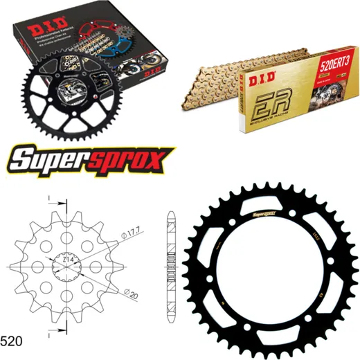 Kettensatz Stahl für: Gas Gas SM125 02-09 13-43-112 DID520ERT2(G&G) Clip
