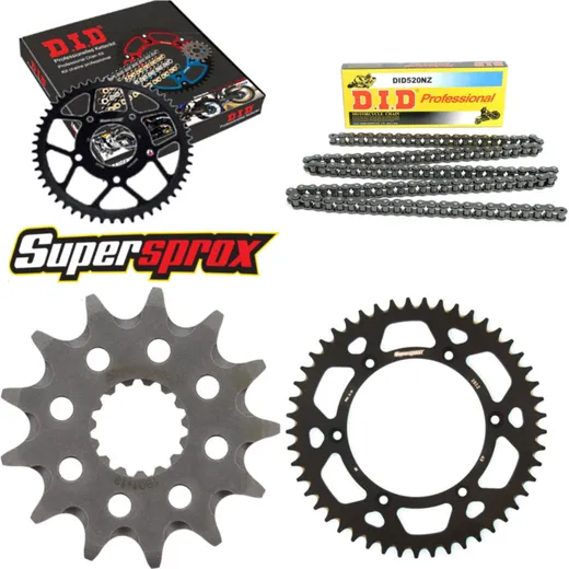 Kettensatz Alu schwarz für: BETA RR300 Enduro 12-15/RR350 13-49-114 DID520NZ Clip