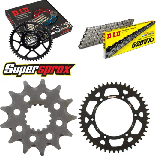 Kettensatz Alu schwarz für: BETA RR300 Enduro 12-15/RR350 13-49-114 DID520VX3 Niet