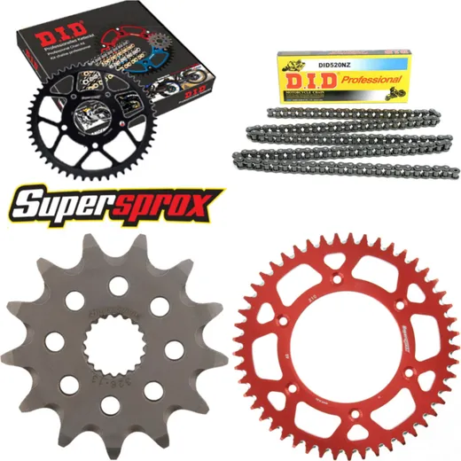 Kettensatz Alu rot HM CRE125 Enduro 03-03 13-49-116 DID520NZ Clip