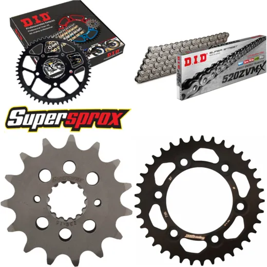 Kettensatz Alu schwarz für: DUCATI 851 SP 91-91/900 FE 98 15-37-098 DID520ZVM-X Endlos