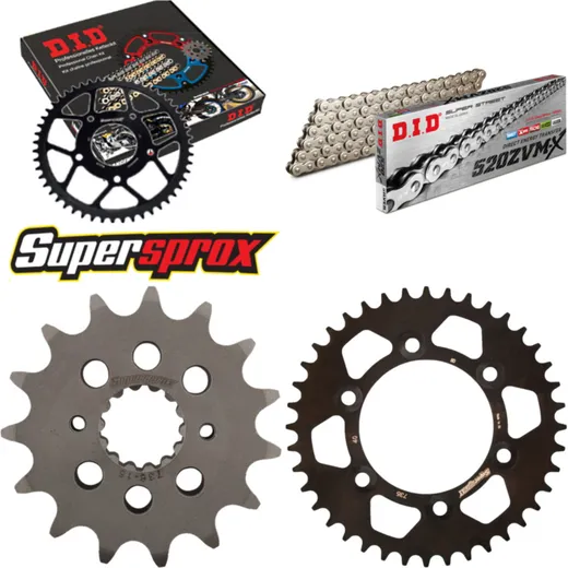 Kettensatz Alu schwarz für: DUCATI 900 SL Superlight 98-98 15-40-108 DID520ZVM-X(S&S) Endlos