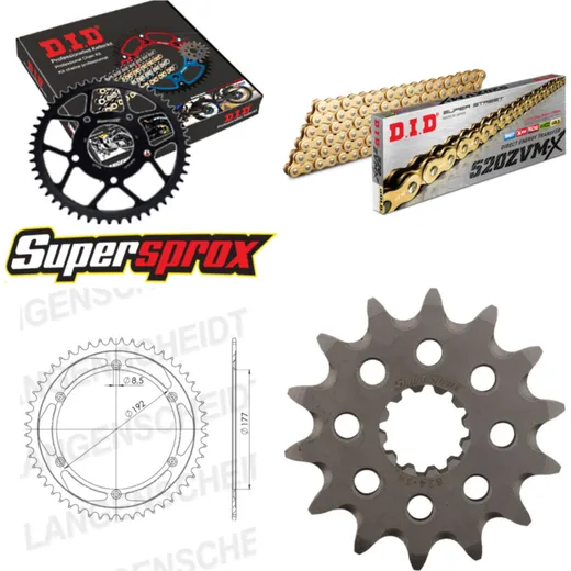 Chain Kit - ALU - for: HUSQVARNA TE510 88-89 14-48-116 DID520ZVM-X(G&G) endless