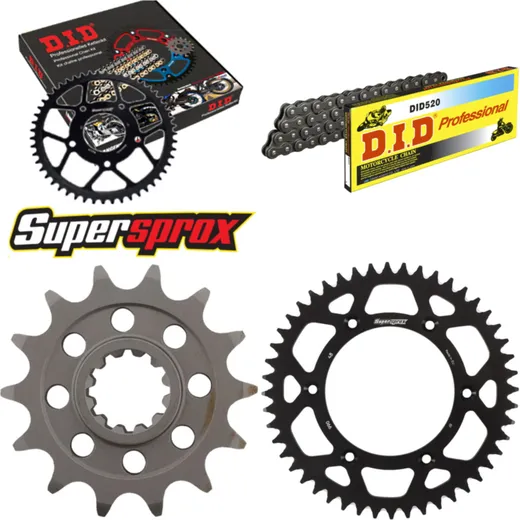 Kettensatz Alu schwarz für: HUSABERG FE400 /S /E 00-03/FE 14-48-120 DID520 Clip