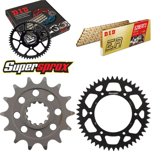 Kettensatz Alu schwarz für: HUSABERG FE400 /S /E 00-03/FE 14-48-120 DID520ERT2(G&G) Clip