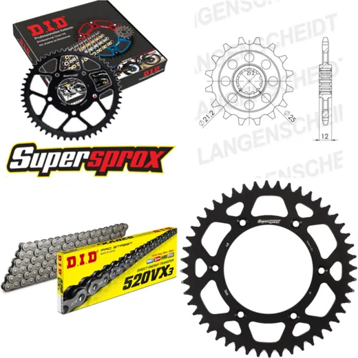 Chain Kit - ALU - black for: HUSABERG FE450 E 04-08/FE550 15-48-116 DID520VX3 endless