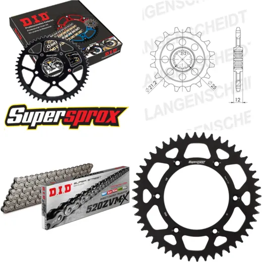 Kettensatz Alu schwarz für: HUSABERG FE501 /S /E 03-04 15-48-120 DID520ZVM-X Endlos