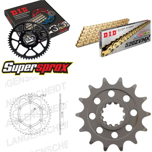 Chain Kit - ALU - for: HUSABERG FC600 Motocross 93-99 14-48-120 DID520ZVM-X(G&G) endless