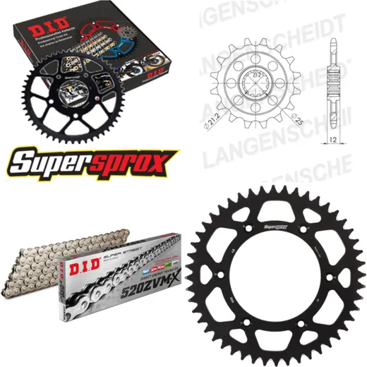Kettensatz Alu schwarz für: HUSABERG FE600 /S /E 00-03 15-48-114 DID520ZVM-X(S&S) Endlos