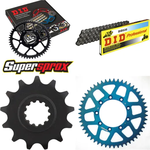 Kettensatz Alu blau TM Cross 125 03-12 13-51-114 DID520 Clip