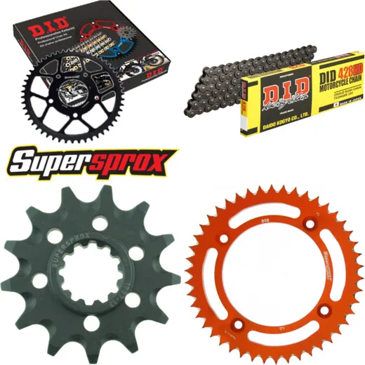 Chain Kit - ALU - orange for: KTM SX85 17``/14`` 18- 13-46-120 DID428HD Clip