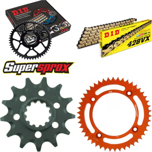 Chain Kit - ALU - orange for: KTM SX85 17``/14`` 18- 13-46-120 DID428VX(G&B) Clip