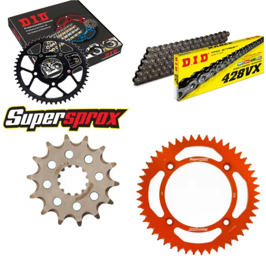 Chain Kit - ALU - orange for: KTM SX85 19``/16`` 18- 14-49-124 DID428VX Clip