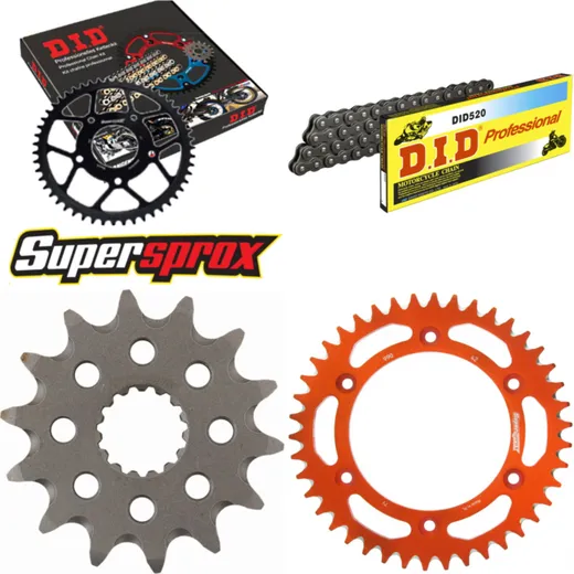 Kettensatz Alu orange für: KTM EXC200 Enduro 00-11 14-42-118 DID520 Clip
