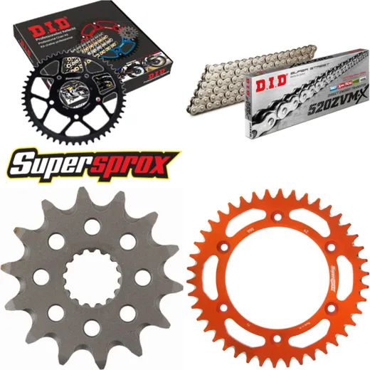 Chain Kit - ALU - orange for: KTM EXC200 Enduro 00-11 14-42-118 DID520ZVM-X(S&S) endless