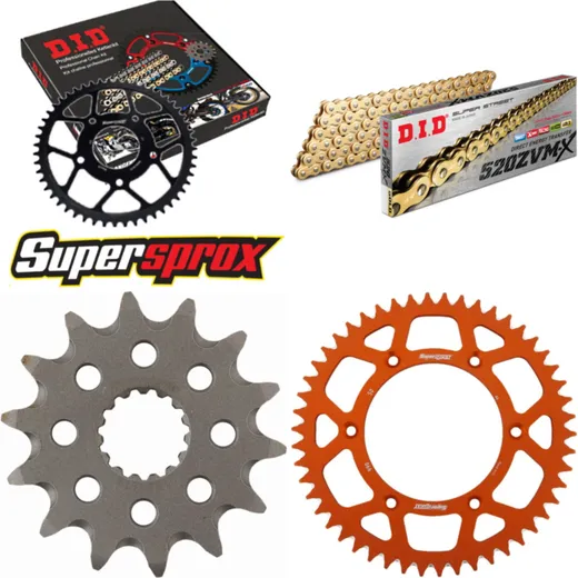 Chain Kit - ALU - orange for: KTM EXC125 Enduro 13-13 14-50-120 DID520ZVM-X(G&G) endless