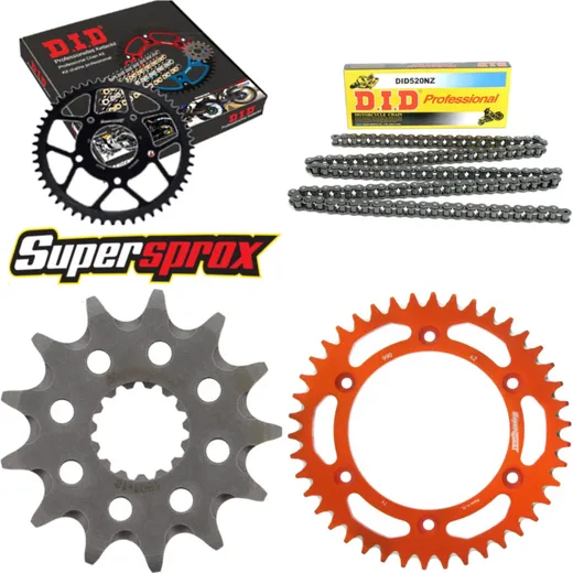 Chain Kit - ALU - orange for: KTM Sting 125 97-00 13-42-108 DID520NZ Clip
