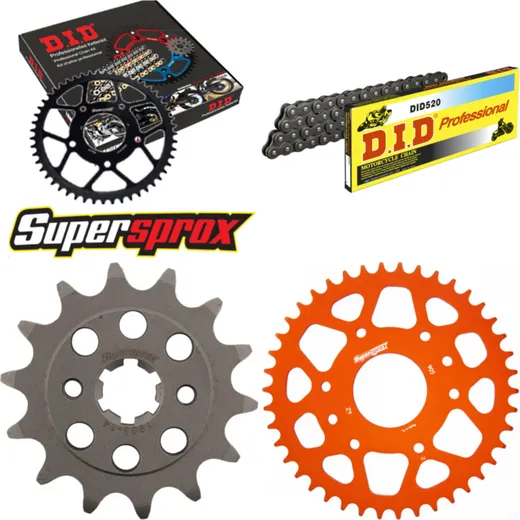 Kettensatz Alu orange für: KTM 200 Duke 15- 14-42-118 DID520 Clip