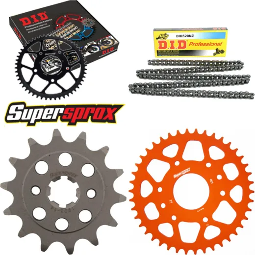 Chain Kit - ALU - orange for: KTM 200 Duke 15- 14-42-118 DID520NZ Clip