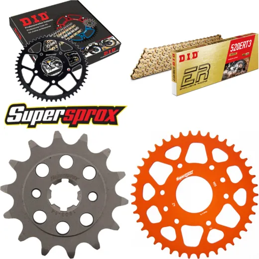Kettensatz Alu orange für: KTM 200 Duke 15- 14-42-118 DID520ERT2(G&G) Clip