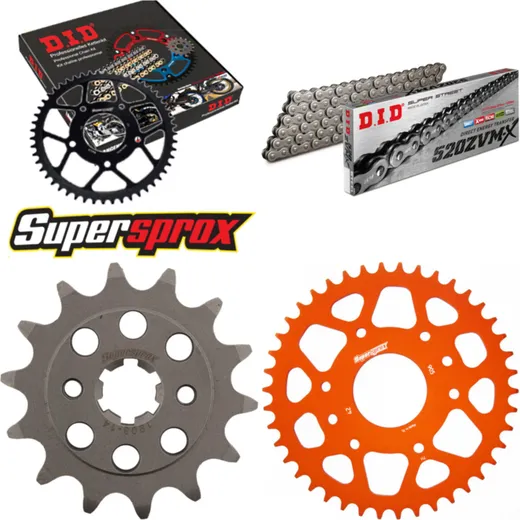 Chain Kit - ALU - orange for: KTM 200 Duke 15- 14-42-118 DID520ZVM-X rivet