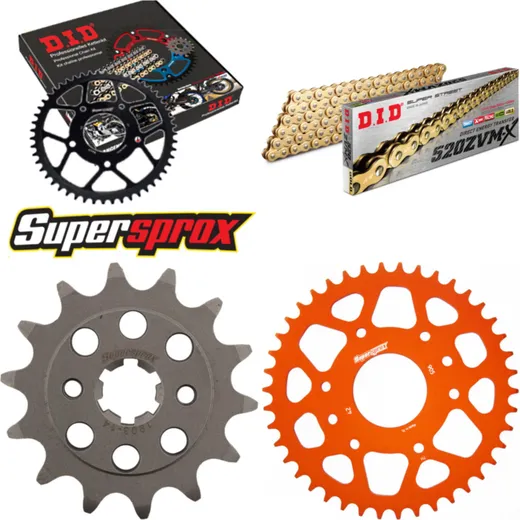 Chain Kit - ALU - orange for: KTM 200 Duke 15- 14-42-118 DID520ZVM-X(G&G) rivet