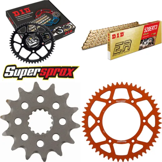 Chain Kit - ALU - orange for: KTM SX250 F 18- 14-51-118 DID520ERT2(G&G) Clip