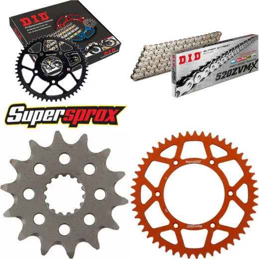 Chain Kit - ALU - orange for: KTM SX250 F 18- 14-51-118 DID520ZVM-X(S&S) endless
