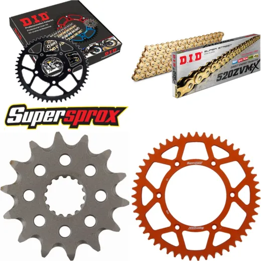 Chain Kit - ALU - orange for: KTM SX250 F 18- 14-51-118 DID520ZVM-X(G&G) rivet