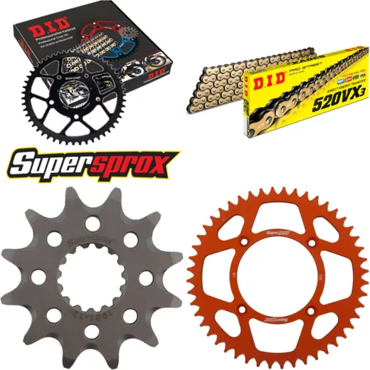 Chain Kit - ALU - orange for: KTM Freeride 13-16 12-48-110 DID520VX3(G&B) Clip