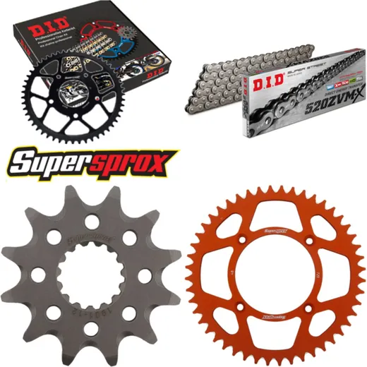 Chain Kit - ALU - orange for: KTM Freeride 13-16 12-48-110 DID520ZVM-X rivet