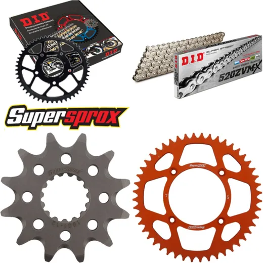 Chain Kit - ALU - orange for: KTM Freeride 13-16 12-48-110 DID520ZVM-X(S&S) rivet