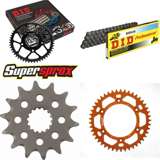 Chain Kit - ALU - orange for: KTM SMR450 04-14 14-45-120 DID520 Clip