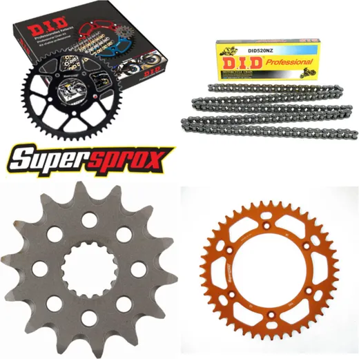 Chain Kit - ALU - orange for: KTM SMR450 04-14 14-45-120 DID520NZ Clip