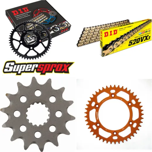 Chain Kit - ALU - orange for: KTM SMR450 04-14 14-45-120 DID520VX3(G&B) endless