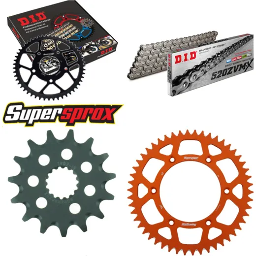 Chain Kit - ALU - orange for: KTM EGS620 LC4 94-94/EXC620 LC 15-50-118 DID520ZVM-X endless