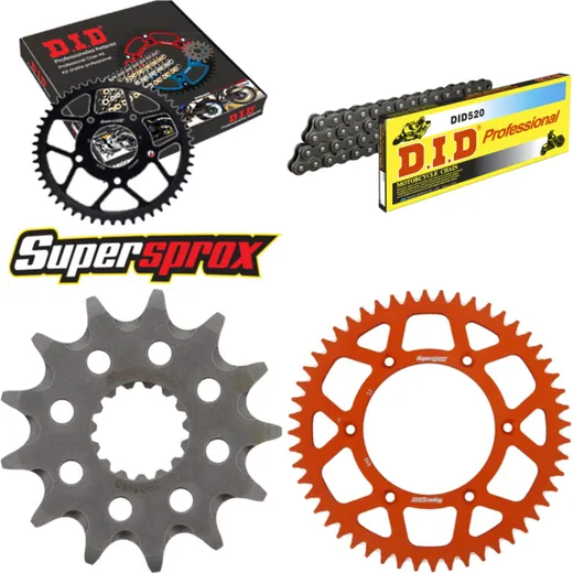 Chain Kit - ALU - orange for: HUSABERG FE450 Enduro 09-12/FE 13-52-118 DID520 Clip