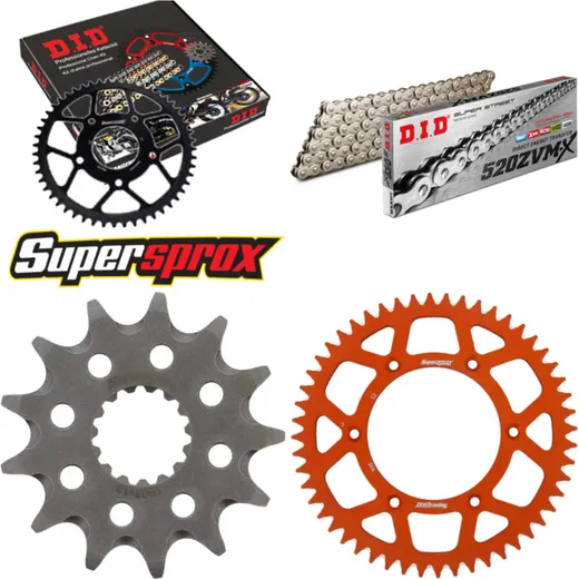 Chain Kit - ALU - orange for: HUSABERG FE450 Enduro 09-12/FE 13-52-118 DID520ZVM-X(S&S) endless