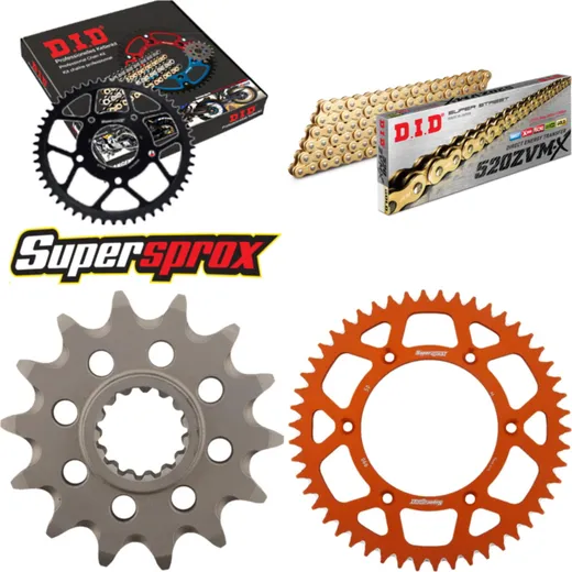 Chain Kit - ALU - orange for: KTM EGS360 96-97/EXC360 96-97/ 14-50-118 DID520ZVM-X(G&G) rivet