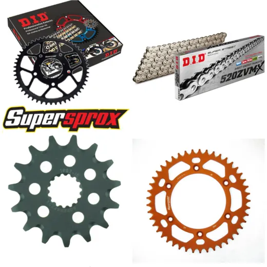 Chain Kit - ALU - orange for: KTM EGS400 LC4 93-98/EGS400 LC 15-45-118 DID520ZVM-X(S&S) endless