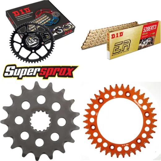 Chain Kit - ALU - orange for: KTM Duke 640 03-07/Duke 640 > 17-38-118 DID520ERT2(G&G) Clip