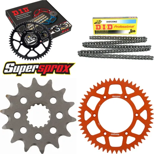 Chain Kit - ALU - orange for: KTM EXC450 R 08-15/SX450 F 07- 14-52-116 DID520NZ Clip