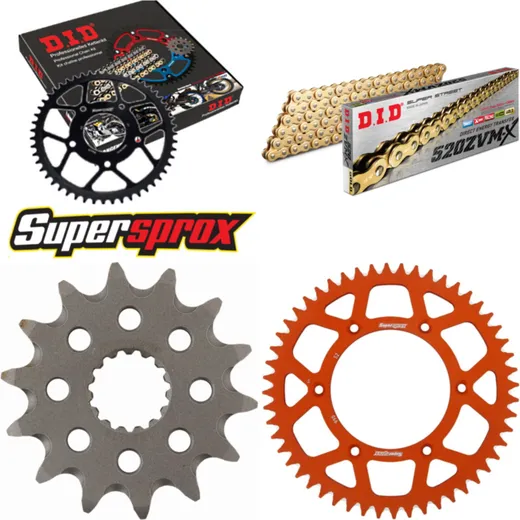 Chain Kit - ALU - orange for: KTM EXC450 R 08-15/SX450 F 07- 14-52-116 DID520ZVM-X(G&G) endless