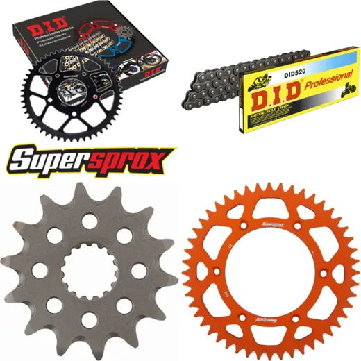 Chain Kit - ALU - orange for: KTM EGS125 98-99/EXC525 Racing 14-48-118 DID520 Clip