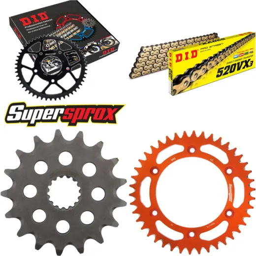 Chain Kit - ALU - orange for: KTM Supermoto 640 LC4 99-06 17-42-110 DID520VX3(G&B) endless