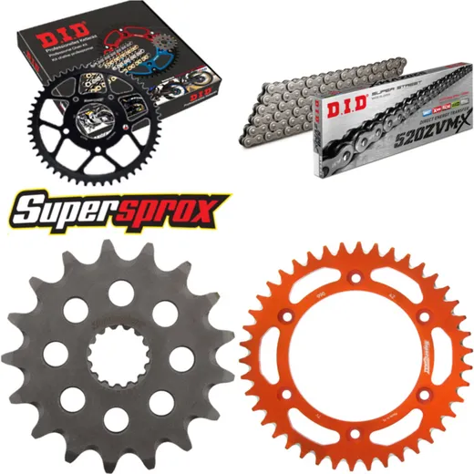 Chain Kit - ALU - orange for: KTM Supermoto 640 LC4 99-06 17-42-110 DID520ZVM-X endless
