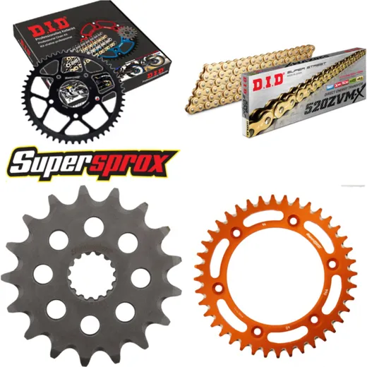Chain Kit - ALU - orange for: KTM Supermoto 640 LC4 97-98 17-40-108 DID520ZVM-X(G&G) endless
