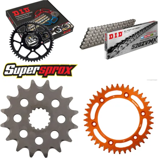 Chain Kit - ALU - orange for: KTM Duke 690 08-15/Duke 690 R 16-40-114 DID520ZVM-X endless